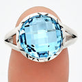 Premium Quality Sky Blue Topaz Checker Briolette Ring size-9.5 R-1074 13-ER10114