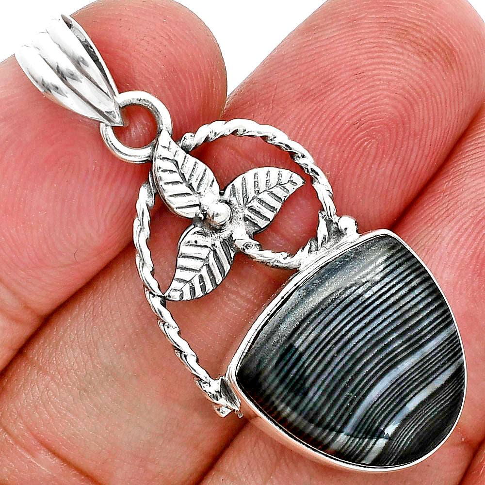 Crown Of Silver Psilomelane - Black Malachite Pendant P-1688 SDP157522-0