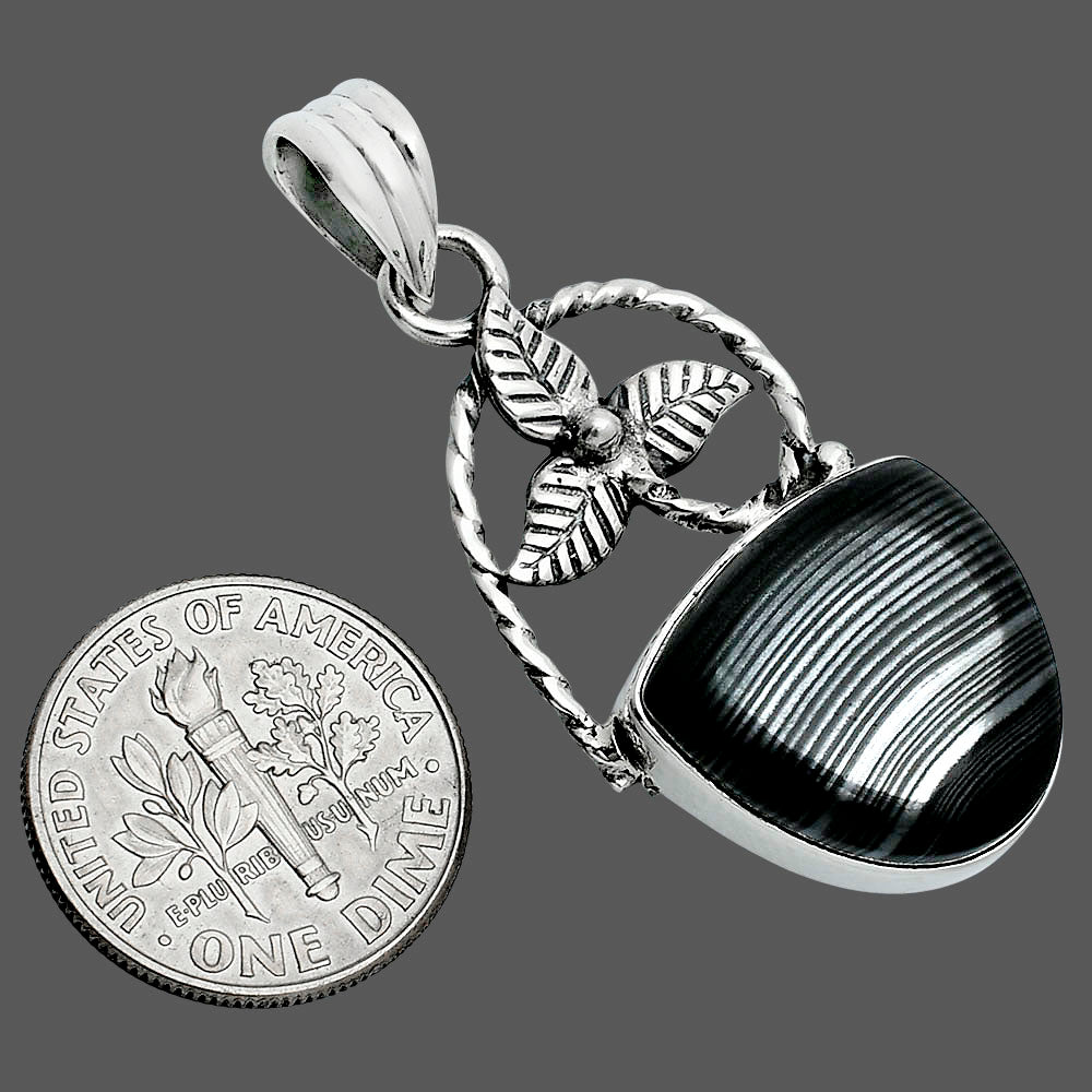 Crown Of Silver Psilomelane - Black Malachite Pendant P-1688 SDP157522-2