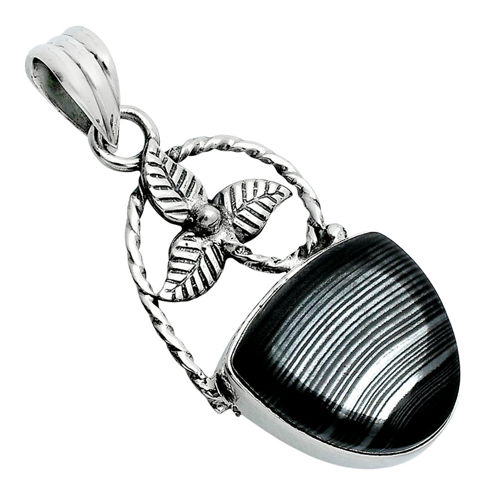 Crown Of Silver Psilomelane - Black Malachite Pendant P-1688 SDP157522-1