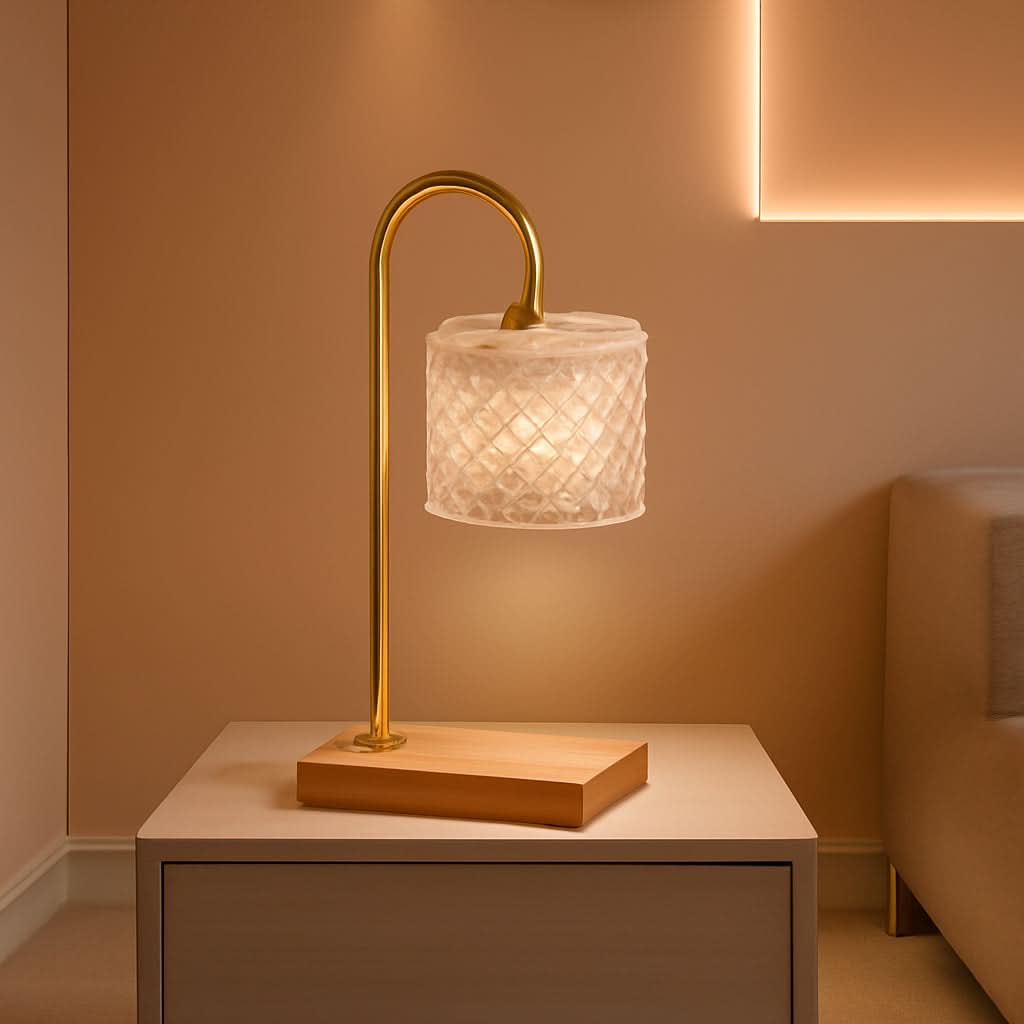 Candle Warmer Lamp With Timer Dimmer Crystal Clear Glass-0